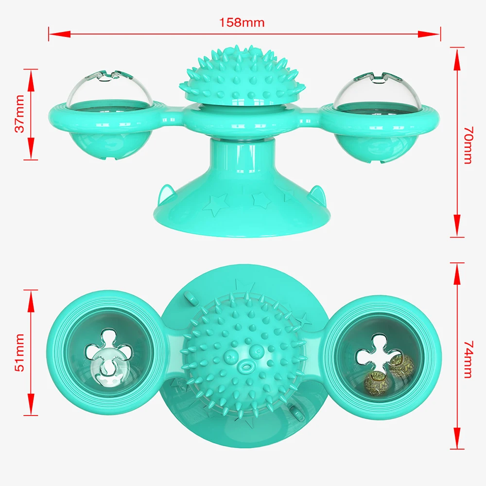 

Juguete De Molino De Viento Para Gato, Juguete Giratorio De Masaje Divertido Con Hierba Gatera, Bola Led, Limpieza De Dientes,