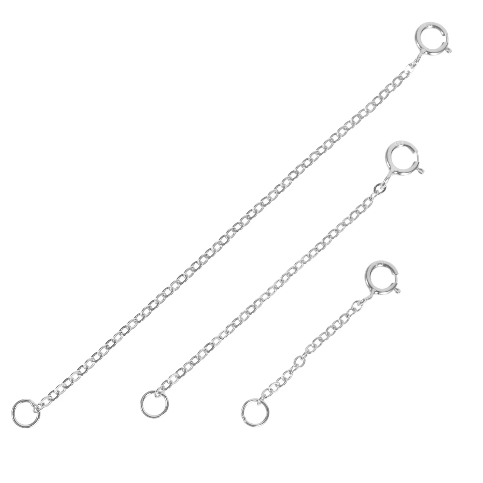 3 Pcs Silver Chains Jewelry Making Sterling Necklace Women Extender Men's Charm Bracelet
3 Pcs Silver Chains Jewelry Making Sterling Necklace Women Extender Men's Charm Bracelet