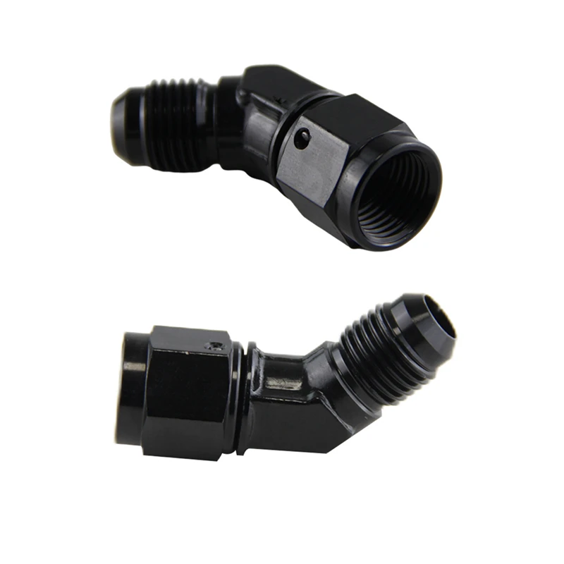 AN6 Female to 6AN Male Flare 9/16"-18 UNF Aluminum 45 Degree Swivel Hose Adapter 2PCS
AN6 Female to 6AN Male Flare 9/16"-18 UNF Aluminum 45 Degree Swivel Hose Adapter 2PCS
