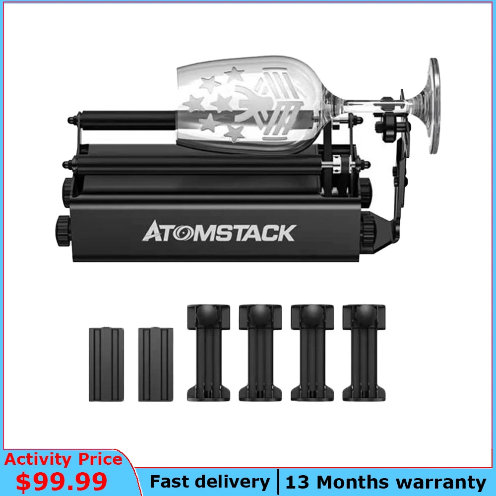 Atomstack R3 Pro Aluminum Y-axis Rotary Roller Engraving Module 360 Rotate For Cylindrical Cans Sphere Objects
Atomstack R3 Pro Aluminum Y-axis Rotary Roller Engraving Module 360 Rotate For Cylindrical Cans Sphere Objects