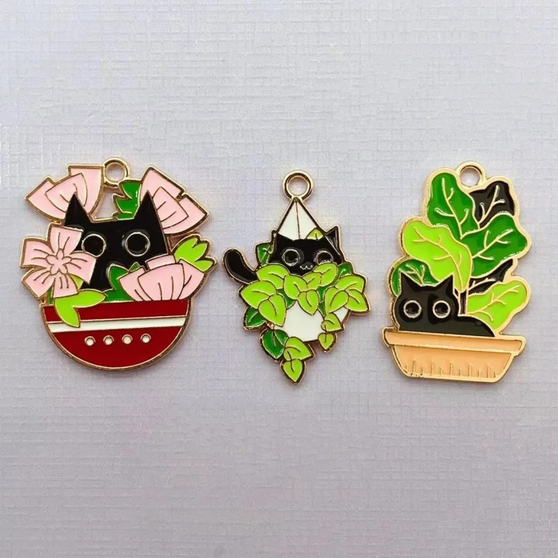 10pcs Enamel Potted flower cat Charm Kawaii Earring Pendant Bracelet Necklace Accessories Diy Craft Supplies Materials
10pcs Enamel Potted flower cat Charm Kawaii Earring Pendant Bracelet Necklace Accessories Diy Craft Supplies Materials