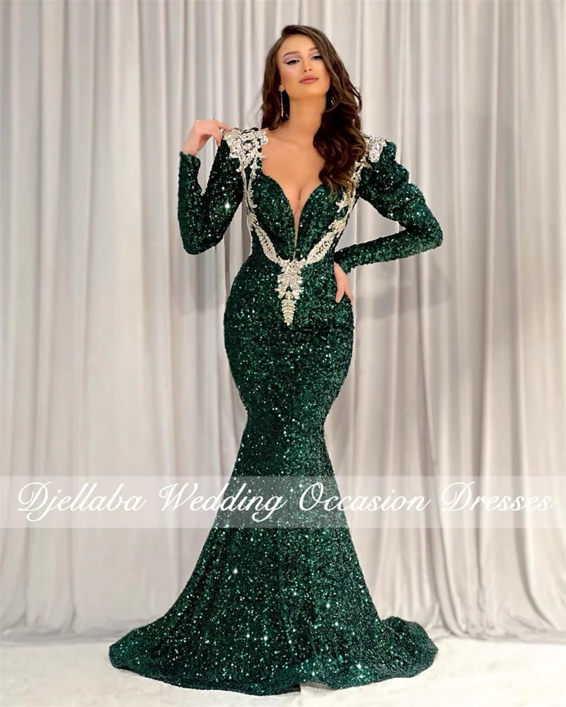 2022 Emerald Green Sequins Evening Dresses Formal Middle East Women Appliques Party Gowns Wear Custom Robe De Soiree
2022 Emerald Green Sequins Evening Dresses Formal Middle East Women Appliques Party Gowns Wear Custom Robe De Soiree