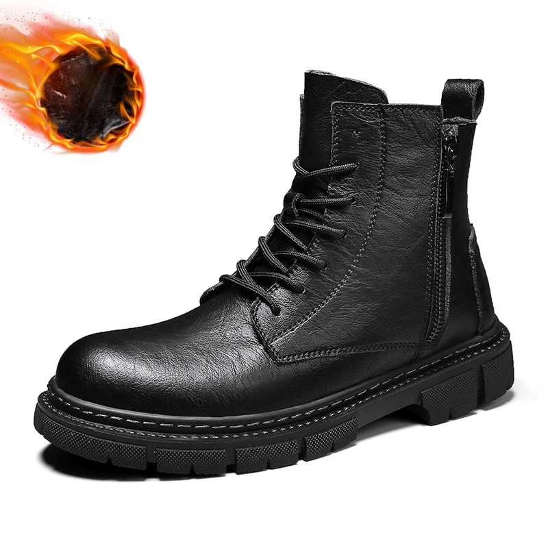 Winter Shoes For Men Black Tactical Ankle Boots Warm Leather Casual Work Shoes Outdoor Waterproof Martin Motorcycle Boots Men
Winter Shoes For Men Black Tactical Ankle Boots Warm Leather Casual Work Shoes Outdoor Waterproof Martin Motorcycle Boots Men