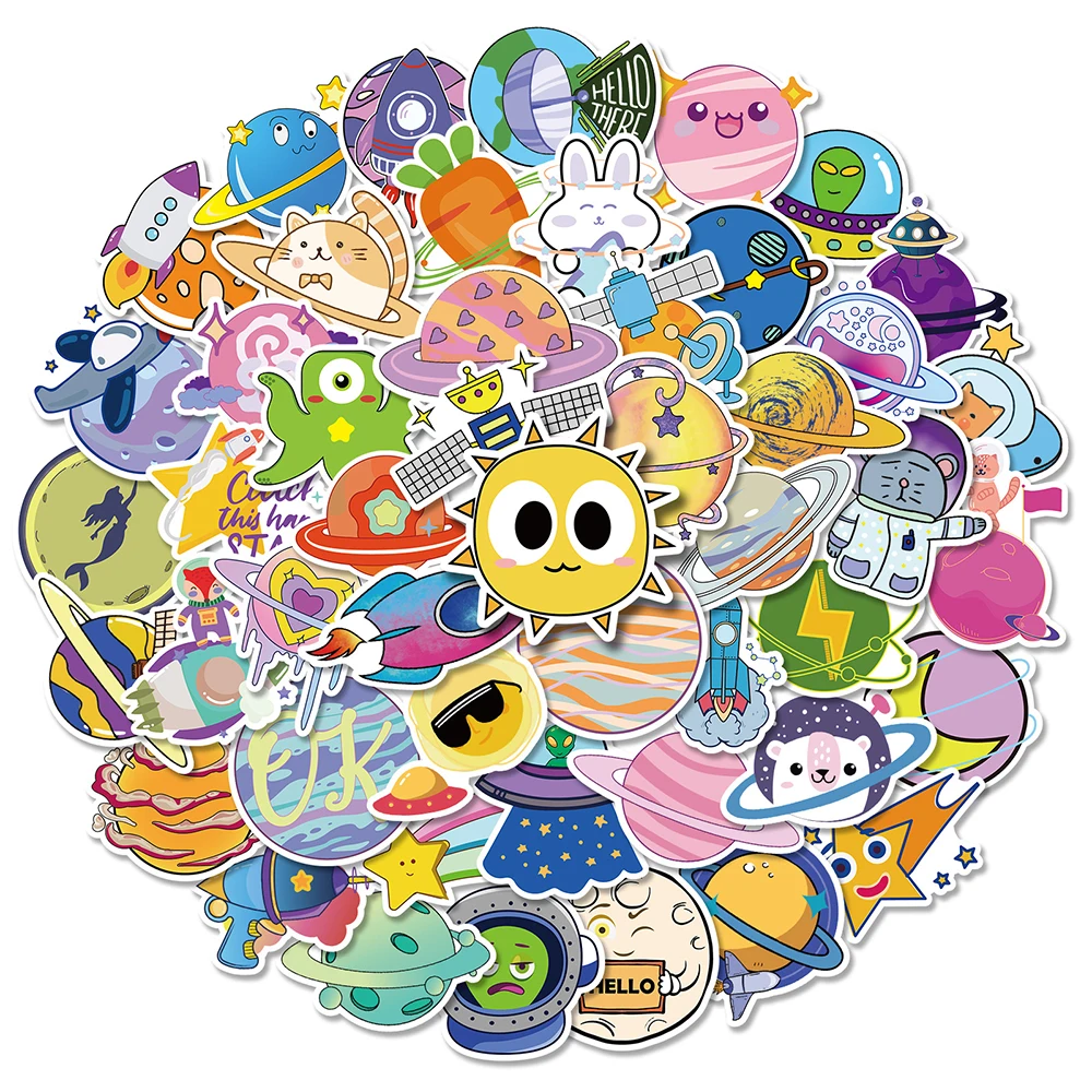 10/30/50PCS Cartoon Space Planet Stickers PVC Decals Waterproof DIY Phone Laptop Suitcase Notebook Cute Sticker Kids Toy Gift
10/30/50PCS Cartoon Space Planet Stickers PVC Decals Waterproof DIY Phone Laptop Suitcase Notebook Cute Sticker Kids Toy Gift