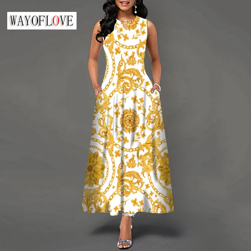 WAYOFLOVE Elegant Woman Summer Long Dress Beach Casual Holiday V Neck Printing Vestidos Sleeveless Pockets Vintage Dresses Party
WAYOFLOVE Elegant Woman Summer Long Dress Beach Casual Holiday V Neck Printing Vestidos Sleeveless Pockets Vintage Dresses Party