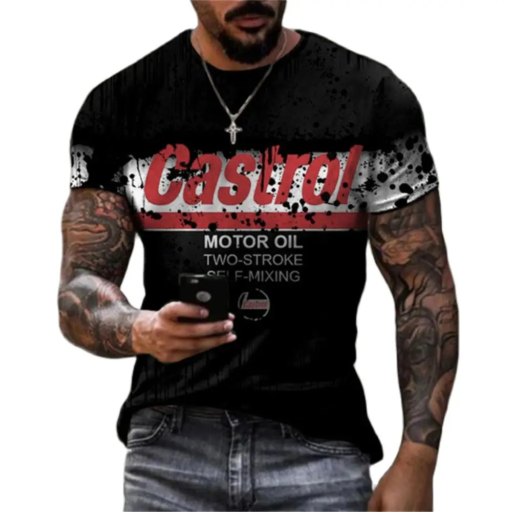 Summer Castrol vintage 3D Print Men's T-shirt Street Trendy O-Neck Short Sleeve Oversized T-shirts Loose Top Tees Men‘s Clothing
Summer Castrol vintage 3D Print Men's T-shirt Street Trendy O-Neck Short Sleeve Oversized T-shirts Loose Top Tees Men‘s Clothing