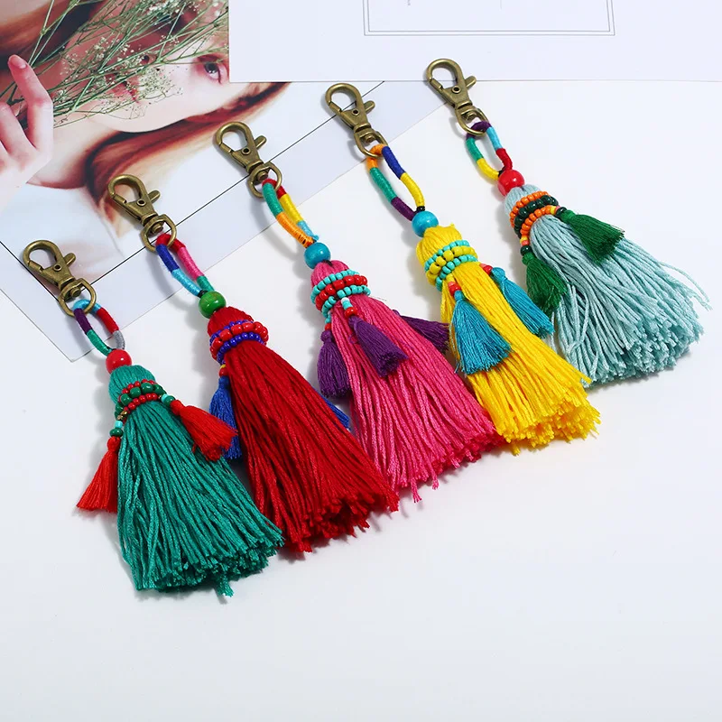 Bohemian Diy Hand-beaded Wool Woven Colorful Tassel Pendant Car Bag Keychain Pendant
Bohemian Diy Hand-beaded Wool Woven Colorful Tassel Pendant Car Bag Keychain Pendant