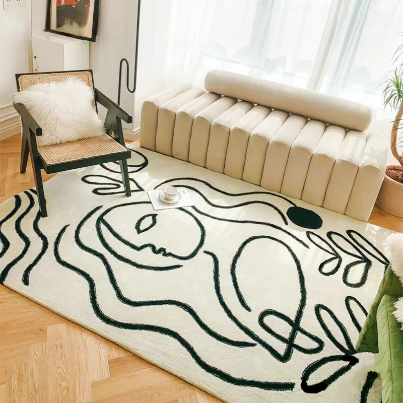 Imitation Cashmere Carpet Thickened Black White Modern Simple Carpet for Living Room Washable Bedroom Carpet Area Rug
Imitation Cashmere Carpet Thickened Black White Modern Simple Carpet for Living Room Washable Bedroom Carpet Area Rug