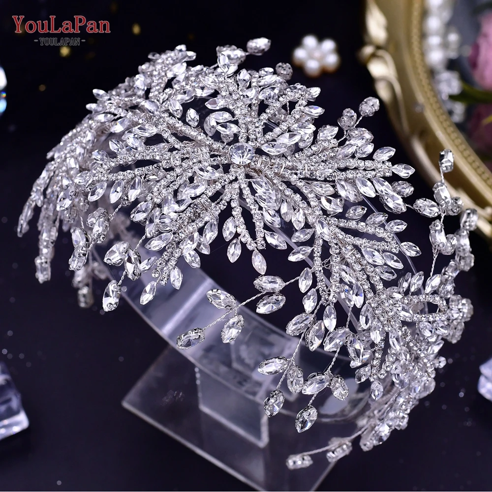 

TOPQUEEN HP482 Crystal Bridal Headband Wedding Hair Accessories Woman Headpiece Princess Tiara and Headdress Brides Diadem