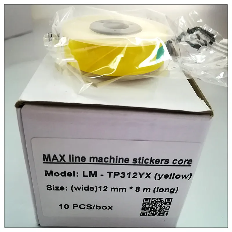 

50x 100x 200pk tape label core lm-tp312yx yellow ink ribbon printer cartridge for max letatwin wire marker tube printer lm-390a