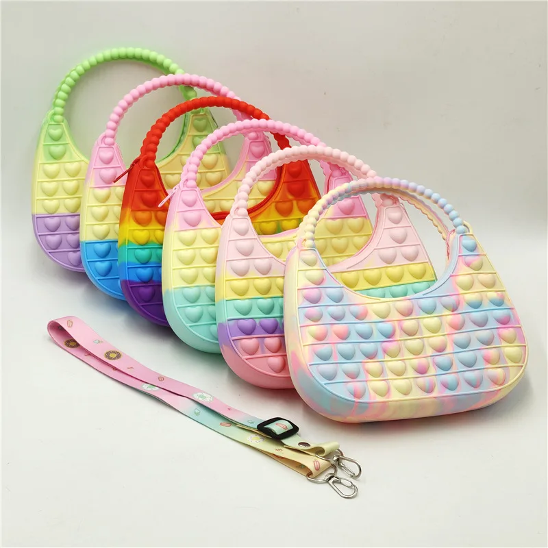 Fashion Rainbow Purse Hand Bags Pop Fidget Toys Kids Women Cases Simple Dimple Sensory Bolso Antistress Stress Toys for Adult
Fashion Rainbow Purse Hand Bags Pop Fidget Toys Kids Women Cases Simple Dimple Sensory Bolso Antistress Stress Toys for Adult
