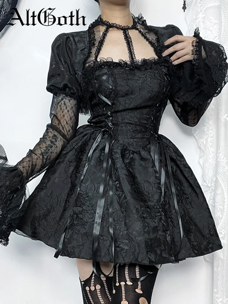 AltGoth Elegant Gothic Lace Smock Women Vintage Dark Punk Lace Patchwork Puff Sleeve Crop Tops Halloween Emo Alt Rave Outfits
AltGoth Elegant Gothic Lace Smock Women Vintage Dark Punk Lace Patchwork Puff Sleeve Crop Tops Halloween Emo Alt Rave Outfits