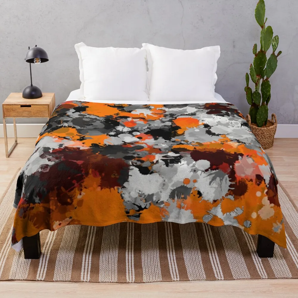 Orange and Grey Paint Splatter Throw Blanket softest blanket double plush blanket
Orange and Grey Paint Splatter Throw Blanket softest blanket double plush blanket