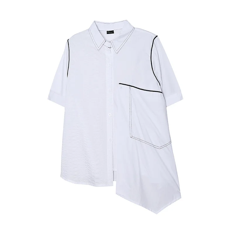 SuperAen Original Design 2022 Summer New Fashion Solid Simple Irregular Shirt Turn-down Collar Casual Women Tops
SuperAen Original Design 2022 Summer New Fashion Solid Simple Irregular Shirt Turn-down Collar Casual Women Tops