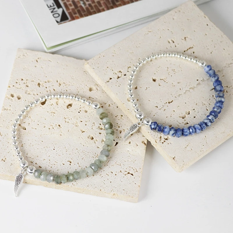 Facted Beads Bracelets For Women Men Wings Charm Bracelet Natural Stone Labradorite Silvery Color Mini Beads Bangles Jewelry
Facted Beads Bracelets For Women Men Wings Charm Bracelet Natural Stone Labradorite Silvery Color Mini Beads Bangles Jewelry