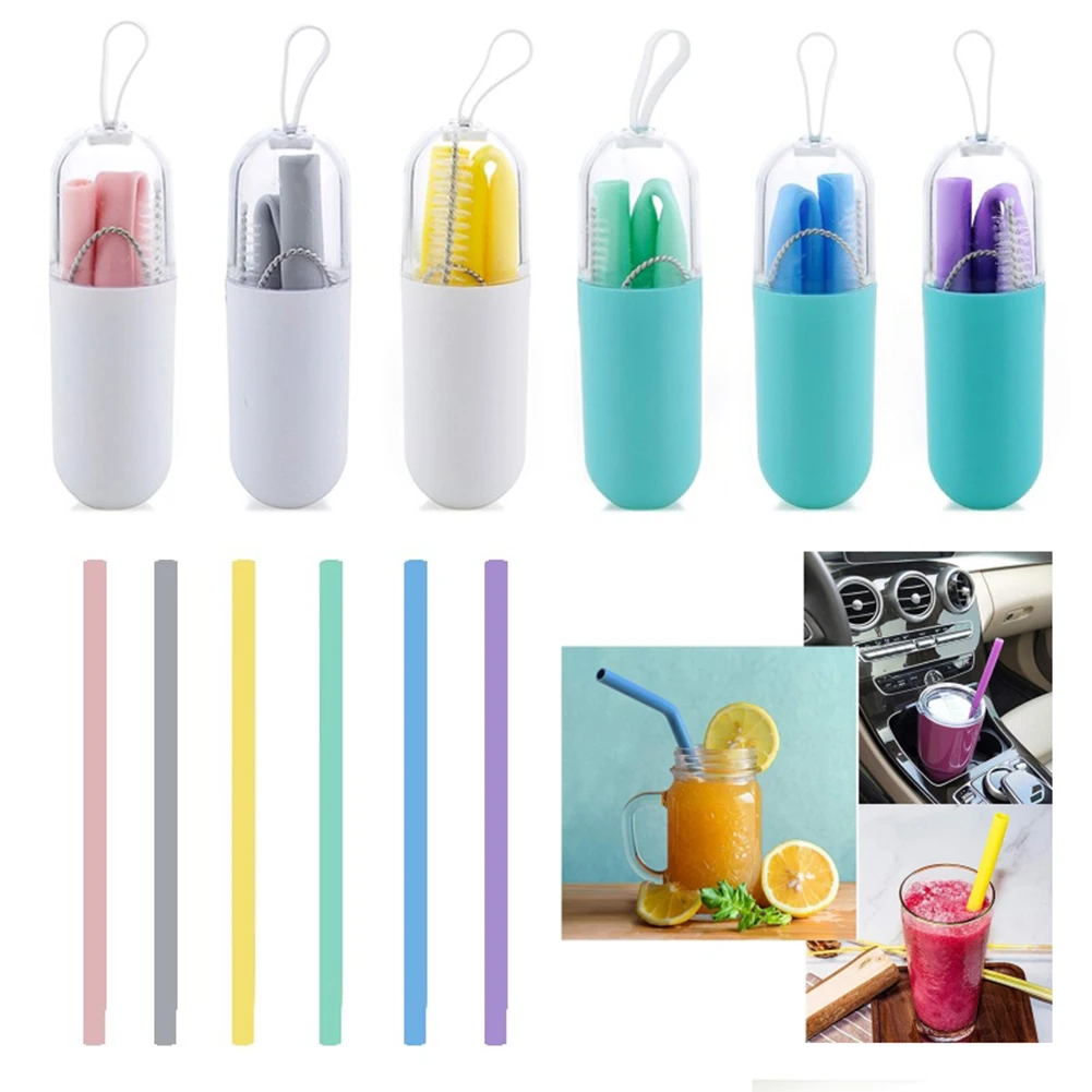 1 Set Reusable Silicone Straws Food Grade Straight Bent Drinking Straw With Cleaning Brush Set Portable Outdoor Travel Accessori
1 Set Reusable Silicone Straws Food Grade Straight Bent Drinking Straw With Cleaning Brush Set Portable Outdoor Travel Accessori