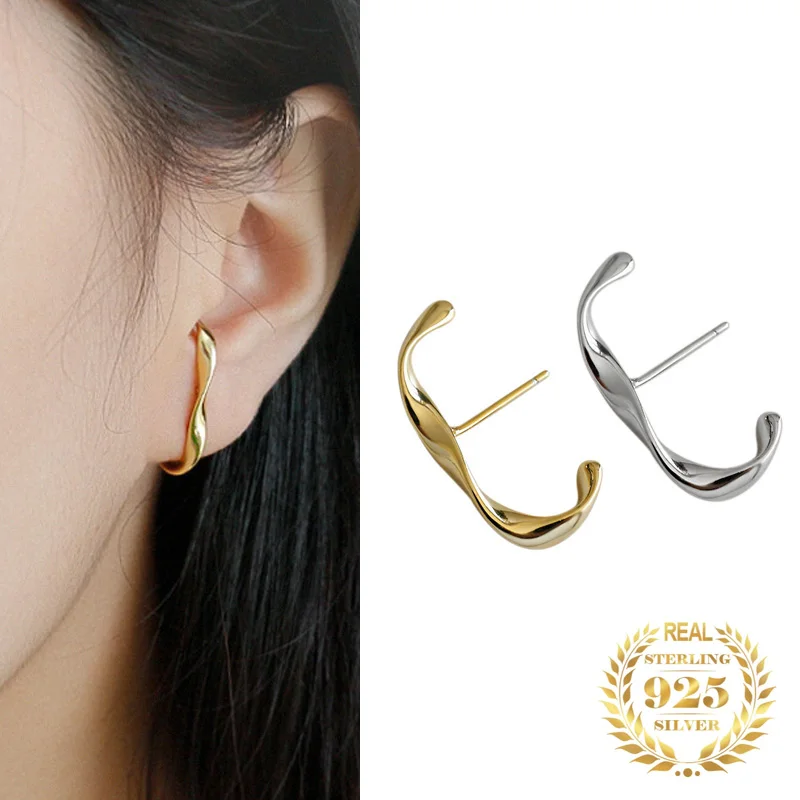 Korean S925 Sterling Silver Stud Earrings Women Simple C-shape Mobius Twist Drop Earrings For Women Temperament Jewelry
Korean S925 Sterling Silver Stud Earrings Women Simple C-shape Mobius Twist Drop Earrings For Women Temperament Jewelry