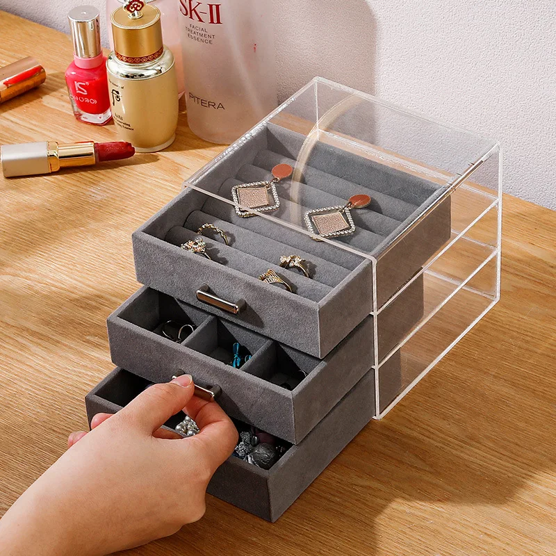 Acrylic Jewelry Storage Box Portable Drawer Ring Lipstick Watch Hair Rope Pendant Bracelet Jewelry Box Flip Jewelry Organizer
Acrylic Jewelry Storage Box Portable Drawer Ring Lipstick Watch Hair Rope Pendant Bracelet Jewelry Box Flip Jewelry Organizer