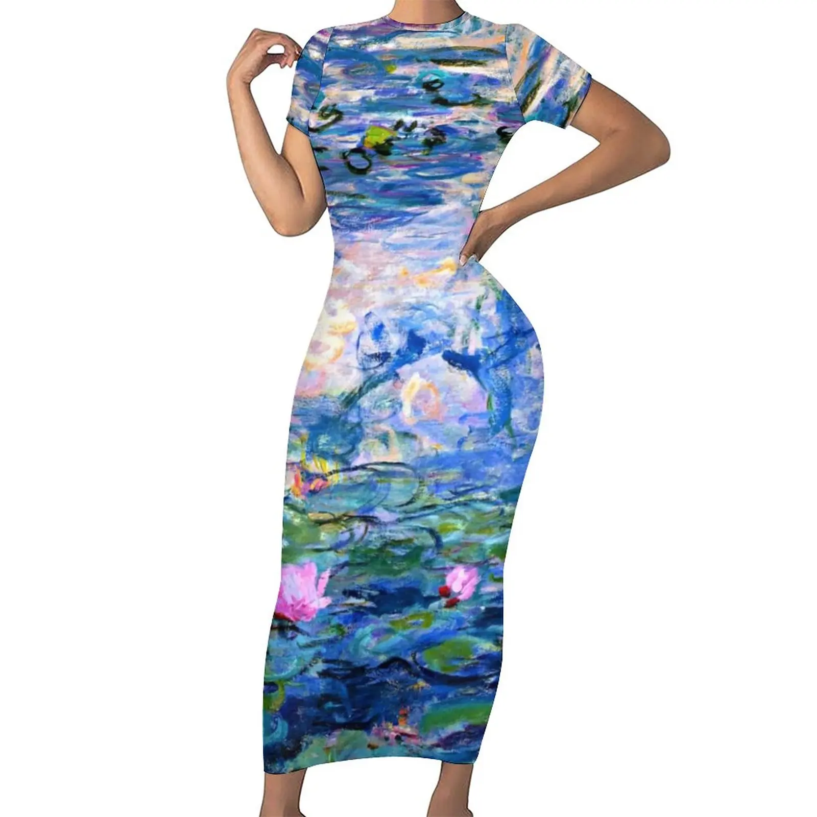 Женское летнее платье-макси с коротким рукавом, большого размера
Женское летнее платье-макси с коротким рукавом, большого размера