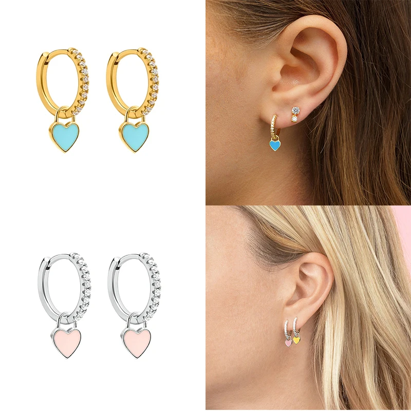 Wholesale Fashion Hoop Earrings Cute Candy Neon Color Enamel Heart Charm Drop Earring Luxury Jewelry Kids Women Girl Gift 
Wholesale Fashion Hoop Earrings Cute Candy Neon Color Enamel Heart Charm Drop Earring Luxury Jewelry Kids Women Girl Gift