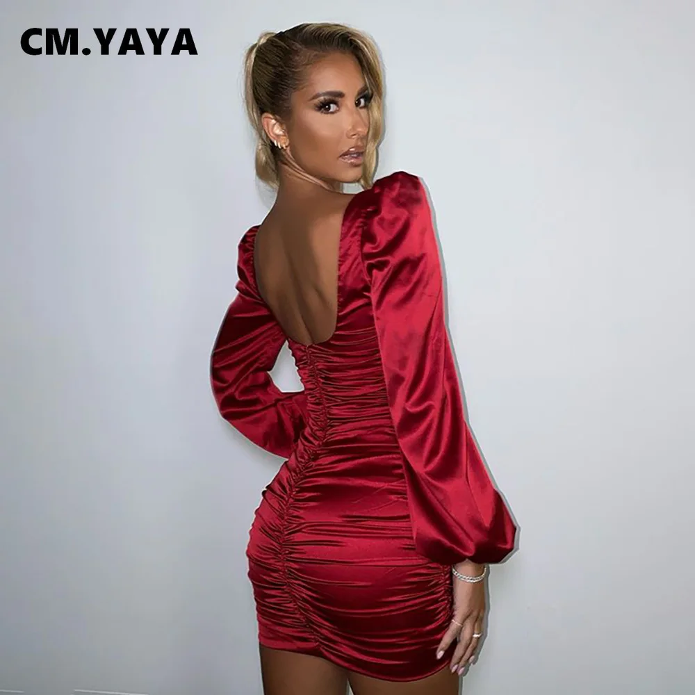 Женское платье-миди с драпировкой CM.YAYA облегающее Клубное вечернее платье