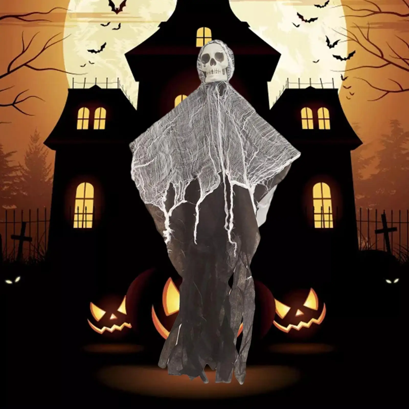 Halloween Hanging Skeleton Ghost Sturdy Multifunctional Haunted House Creep Prop 35inch Size for Indoors or Covered Porch
Halloween Hanging Skeleton Ghost Sturdy Multifunctional Haunted House Creep Prop 35inch Size for Indoors or Covered Porch
