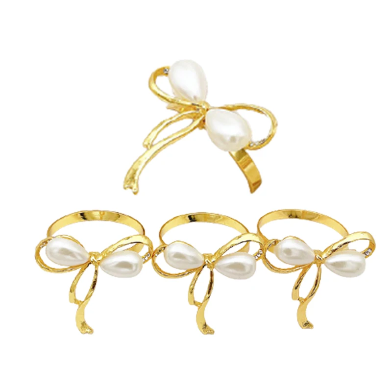 Golden Pearl Bow Napkin Button Hotel Model Room Hotel Table Set Tableware Decoration Mouth Ring Napkin Ring
Golden Pearl Bow Napkin Button Hotel Model Room Hotel Table Set Tableware Decoration Mouth Ring Napkin Ring