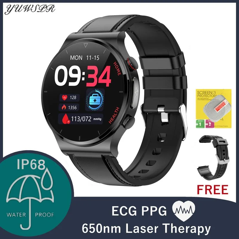 Sport Smart Watches Men Women 650nm Laser Watch ECG PPG Body Temperature Waterproof Fitness Tracker Watches For Android iOS E300
Sport Smart Watches Men Women 650nm Laser Watch ECG PPG Body Temperature Waterproof Fitness Tracker Watches For Android iOS E300