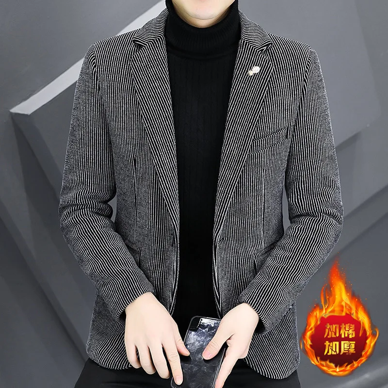 HOO 2023 Men's Winter Cotton Padded Sable Fur blazer Youth Stripes Slim Fit Leisure blazer
HOO 2023 Men's Winter Cotton Padded Sable Fur blazer Youth Stripes Slim Fit Leisure blazer