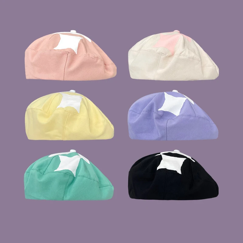 Japanese Sweet Girl Color Matching Printing Beret Hat Spring and Summer Thin Section All-match Fresh College Style Painter Hats
Japanese Sweet Girl Color Matching Printing Beret Hat Spring and Summer Thin Section All-match Fresh College Style Painter Hats