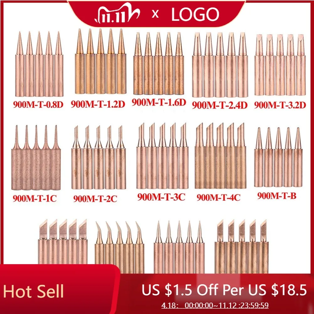 5Pcs Pure Copper Soldering Iron Tips 900M-T B/I/IS/K/SK/1C/2C/3C/4C/0.8D/1.2D/1.6D/2.4D/3.2D Lead Free Welding Tip Head
5Pcs Pure Copper Soldering Iron Tips 900M-T B/I/IS/K/SK/1C/2C/3C/4C/0.8D/1.2D/1.6D/2.4D/3.2D Lead Free Welding Tip Head