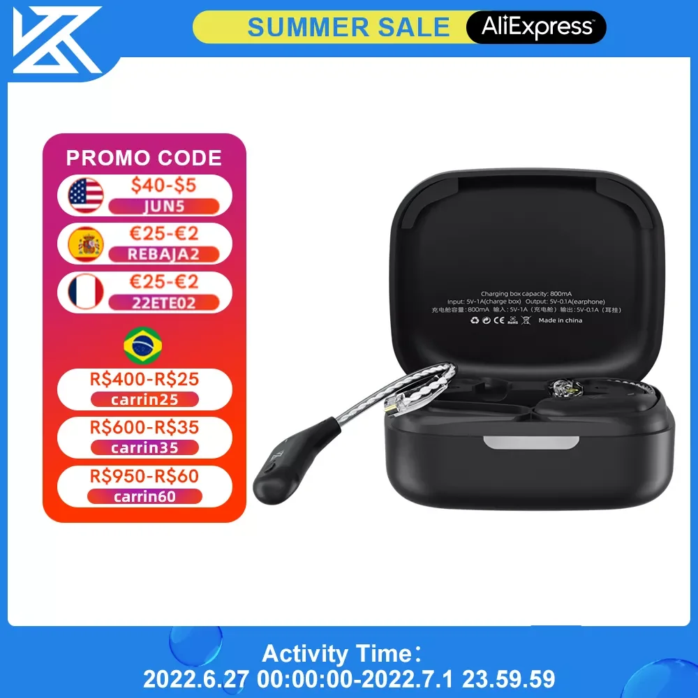 KZ AZ09 HD Bluetooth-Compatible Module 5.2 Headphones Wireless Upgrade Cable HIFI Wireless Ear Hook CPIn With Charging Bin
KZ AZ09 HD Bluetooth-Compatible Module 5.2 Headphones Wireless Upgrade Cable HIFI Wireless Ear Hook CPIn With Charging Bin