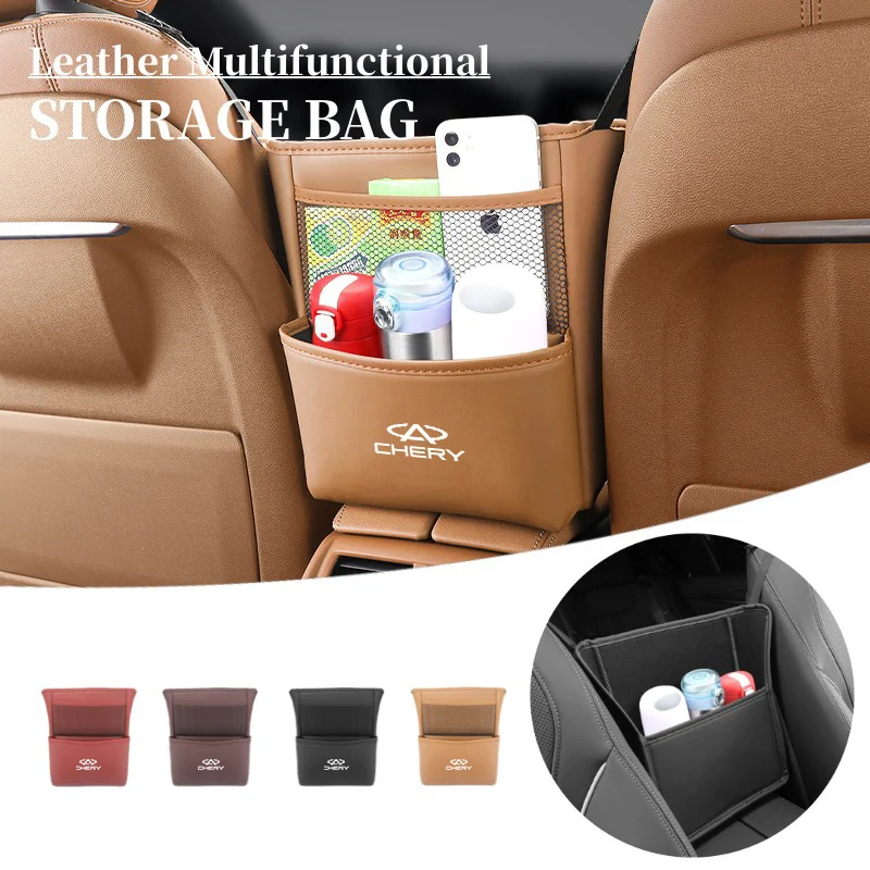 

Leather Car Back Seat Organizer Storage Pocket For Chery Fulwin QQ Tiggo 3 5 2 7 Pro T11 A1 A3 A5 Amulet M11 Eastar Elara IQ