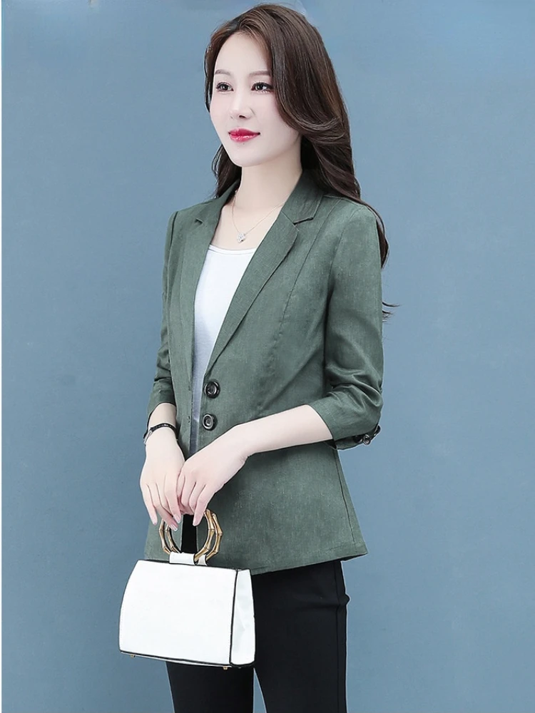 Linen Suit Jacket Women's New Slim Spring/summer Cotton and Linen Thin Casual Short Two-button Colorful Blazer Jacket for Women
Linen Suit Jacket Women's New Slim Spring/summer Cotton and Linen Thin Casual Short Two-button Colorful Blazer Jacket for Women