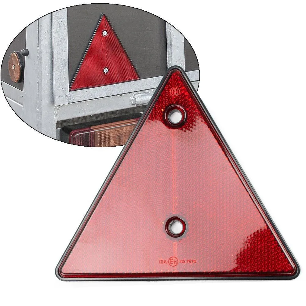 

1Pcs Red Rear Reflectors Triangle Reflective Triangular Safety Warning Reflector for Trailer RV Camper Caravan Truck Tractor