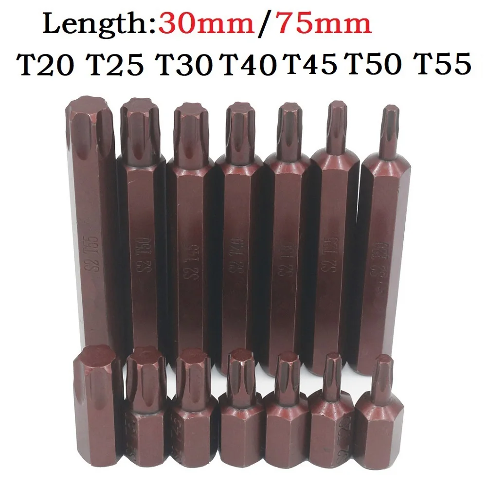 1PC 30mm/75mm Torx Screwdriver Bits Magnetic Screwdriver Bit 1/4 Inch Hex Shank Electric Screw Driver T20/T25/T30/T40/T45/T50
1PC 30mm/75mm Torx Screwdriver Bits Magnetic Screwdriver Bit 1/4 Inch Hex Shank Electric Screw Driver T20/T25/T30/T40/T45/T50