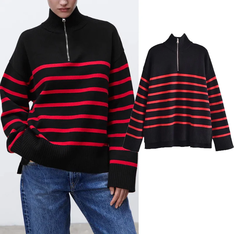 Spring Sweater Pullover 2022 New Fashion Striped Turtleneck Sweater Women Elegant Chic Street Youth Cotton Warm Women Sweater
Spring Sweater Pullover 2022 New Fashion Striped Turtleneck Sweater Women Elegant Chic Street Youth Cotton Warm Women Sweater