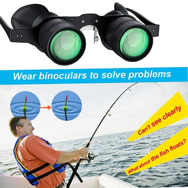 

Hands Free Binoculars Telescope 10X Zoom Glasses For Outdoor Fishing Bird Watching