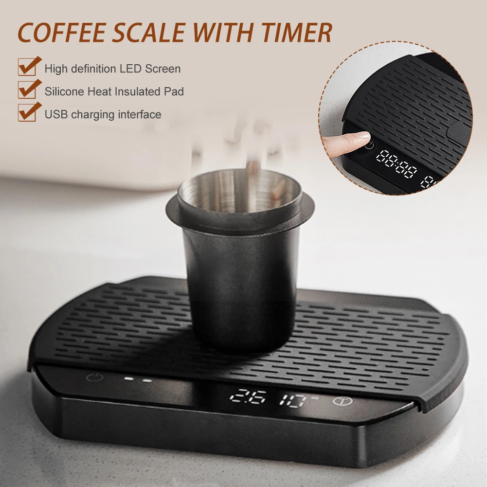 Mini Coffee Scale with Timer USB Rechargeable 3kg/0.1g Digital Scale oz/ml/g Units with Silicone Cover for Espresso Pour Over
Mini Coffee Scale with Timer USB Rechargeable 3kg/0.1g Digital Scale oz/ml/g Units with Silicone Cover for Espresso Pour Over