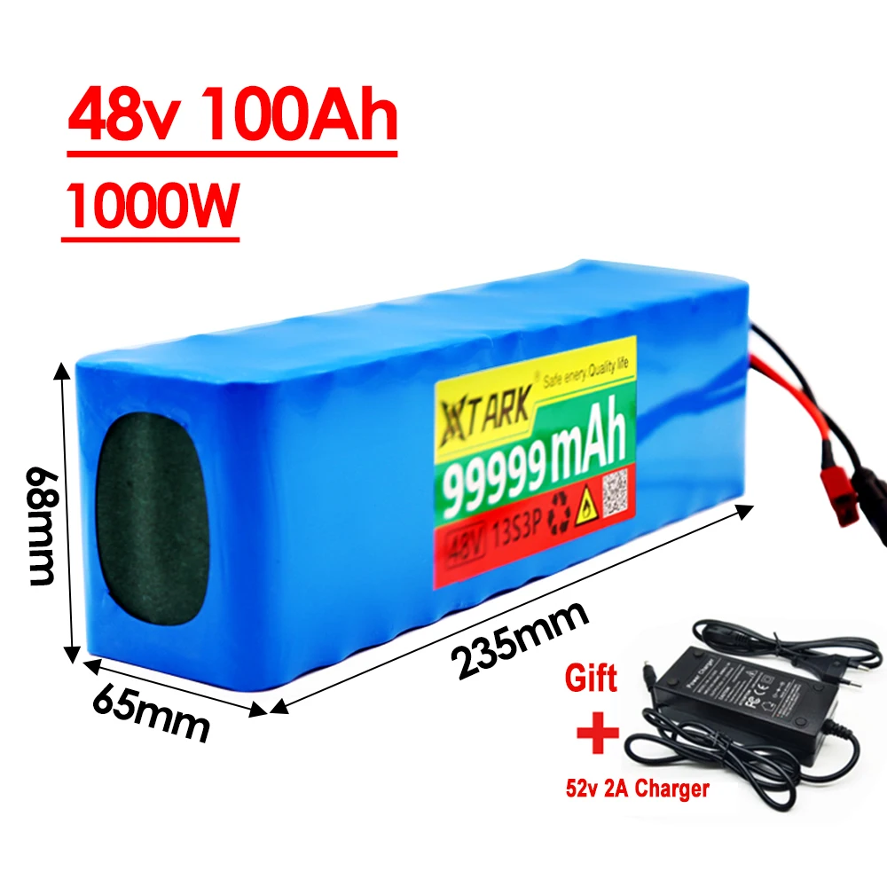 48V 100Ah 1000W 13s3p 48V 18650 Li-Ion Battery Pack for 54.6V Electric Scooter with BMS 54.6V Charger and Backup Battery 
48V 100Ah 1000W 13s3p 48V 18650 Li-Ion Battery Pack for 54.6V Electric Scooter with BMS 54.6V Charger and Backup Battery