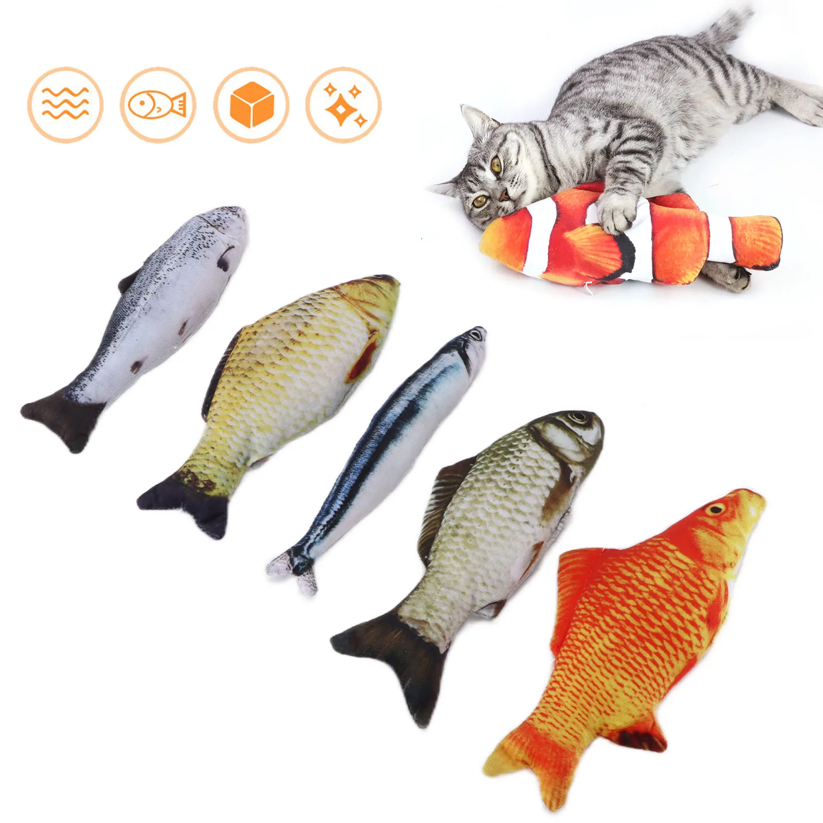 Cat Toy Training Entertainment Fish Plush Stuffed Pillow Simulation Fish Cat Toy Fish Interactive Pet Chew Toy Pet Supplies
Cat Toy Training Entertainment Fish Plush Stuffed Pillow Simulation Fish Cat Toy Fish Interactive Pet Chew Toy Pet Supplies