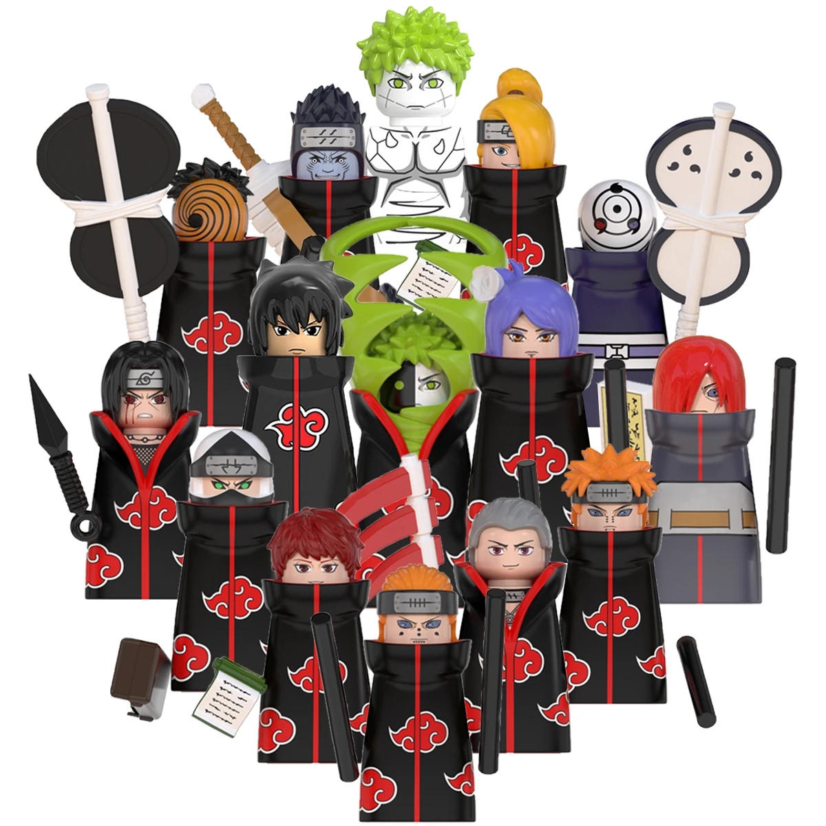 15Pcs/Lot Naruto Mini Anime Akatsuki Konan Uchiha Itachi Obito Action Figures Bricks Building Blocks Assembled Model Toys あかつき
15Pcs/Lot Naruto Mini Anime Akatsuki Konan Uchiha Itachi Obito Action Figures Bricks Building Blocks Assembled Model Toys あかつき