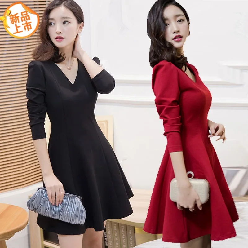 Spring and Autumn New Women's V-neck Slim and Thickened Long Style Peng Peng Skirt Long Sleeve Large Size Dress Dress
Spring and Autumn New Women's V-neck Slim and Thickened Long Style Peng Peng Skirt Long Sleeve Large Size Dress Dress