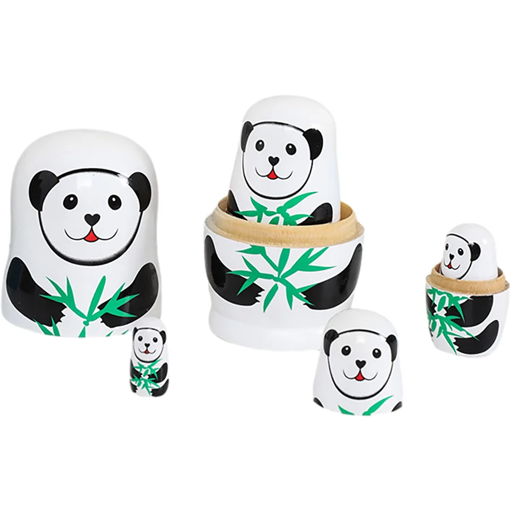 

Animal Toys Nesting Dolls Kids Household Wood Craft Stacking Baby Russian Stackable Children White Bookshelf Ornaments Travel