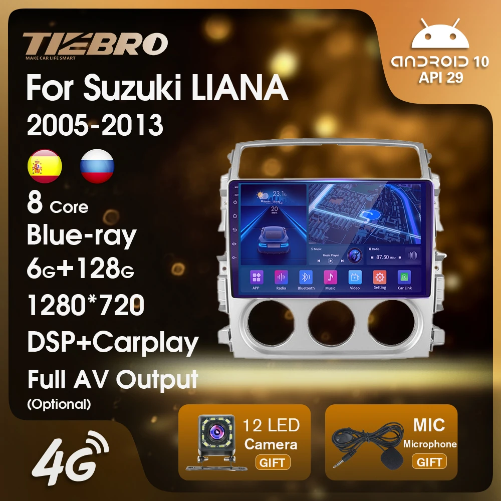 

TIEBRO Android10 Car Multimedia Player Car Radio For Suzuki LIANA 2005-2013 Stereo Receiver Carplay GPS Navigation Touch Screen