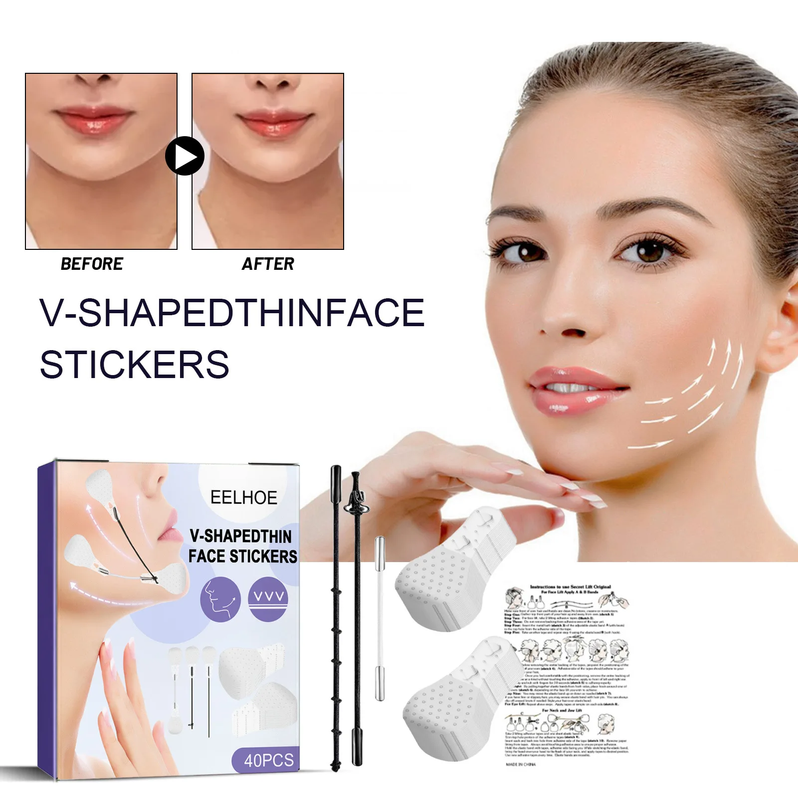 40Pcs/Set Face Lifting Patches Invisible Anti-wrinkle Stickers Fox Eyes Firming Facial Skin Prevent Sagging Face Skin Care Tools
40Pcs/Set Face Lifting Patches Invisible Anti-wrinkle Stickers Fox Eyes Firming Facial Skin Prevent Sagging Face Skin Care Tools