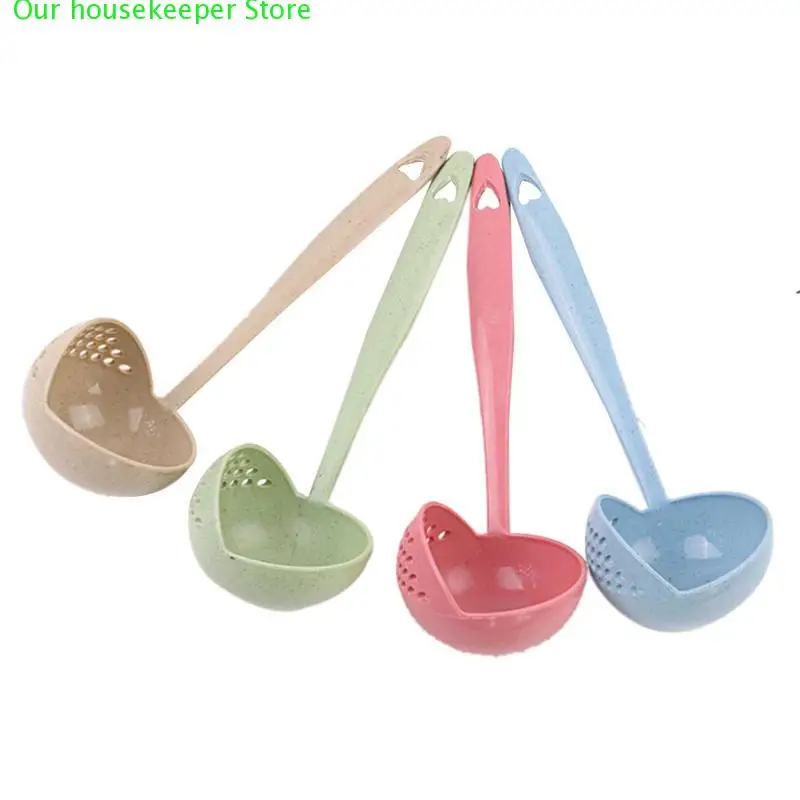 Wheat Straw 2 in 1 Long Handle Soup Spoon Home Strainer Cooking Colander Kitchen Scoop Plastic Ladle Tableware
Wheat Straw 2 in 1 Long Handle Soup Spoon Home Strainer Cooking Colander Kitchen Scoop Plastic Ladle Tableware