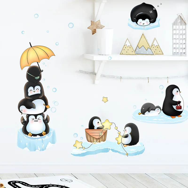 T219# Cartoon Penguins Playing With Ice Cubes Wall Stickers Bedroom Kids Baby Room Decor Wallpaper Home Decoration Poster
T219# Cartoon Penguins Playing With Ice Cubes Wall Stickers Bedroom Kids Baby Room Decor Wallpaper Home Decoration Poster