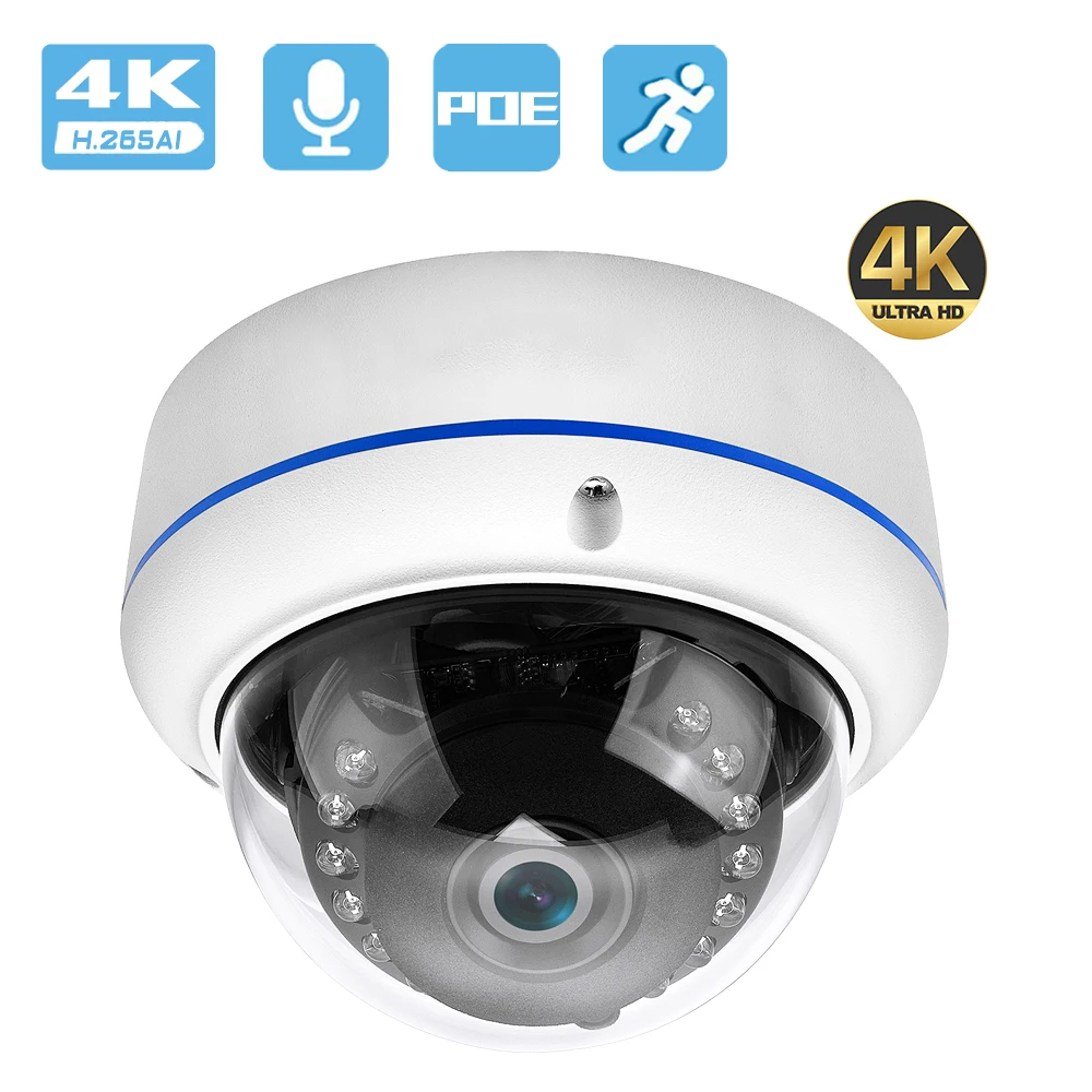 4K 8MP 4MP HD H.265 POE IP Camera Audio AI Humanoid Detection 1080P Vandal-proof Video Surveillance Dome Camera IR Night Vision
4K 8MP 4MP HD H.265 POE IP Camera Audio AI Humanoid Detection 1080P Vandal-proof Video Surveillance Dome Camera IR Night Vision