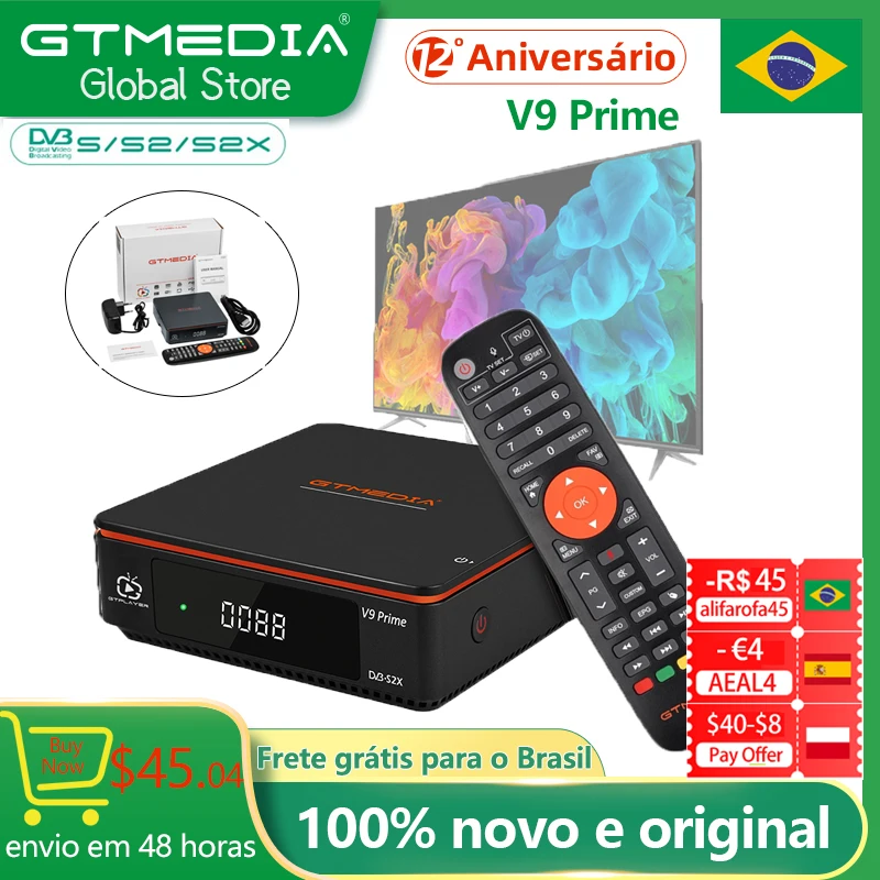 ТВ-приемник GTMEDIA V9 Prime, спутниковый декодер 1080P HD, H.265, встроенный Wi-Fi M3U CCAM PK GTmedia V8X, телевизионная приставка, Испания
ТВ-приемник GTMEDIA V9 Prime, спутниковый декодер 1080P HD, H.265, встроенный Wi-Fi M3U CCAM PK GTmedia V8X, телевизионная приставка, Испания